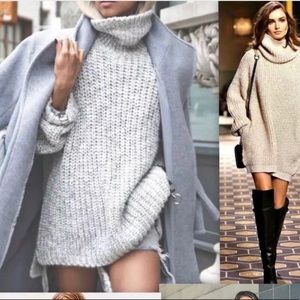 mock turtleneck sweater dress